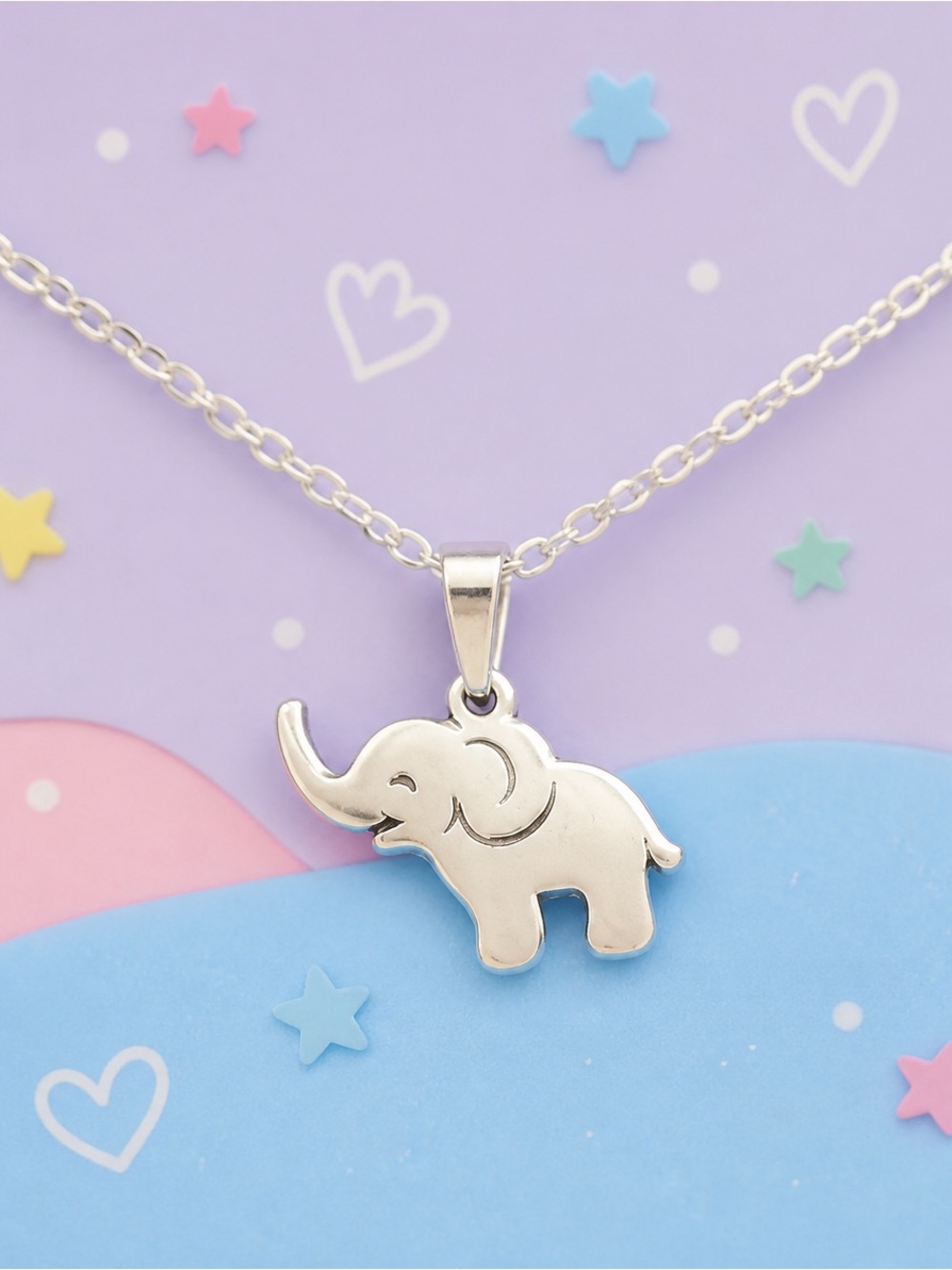 Silver Elephant Pendant Necklace - Cute Elephant Charm